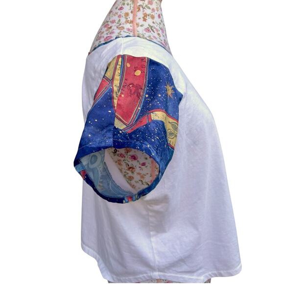 Vintage 70's Pisces T-Shirt Celestial Zodiac Astrological Boho Crop Top size XL - Picture 8 of 11